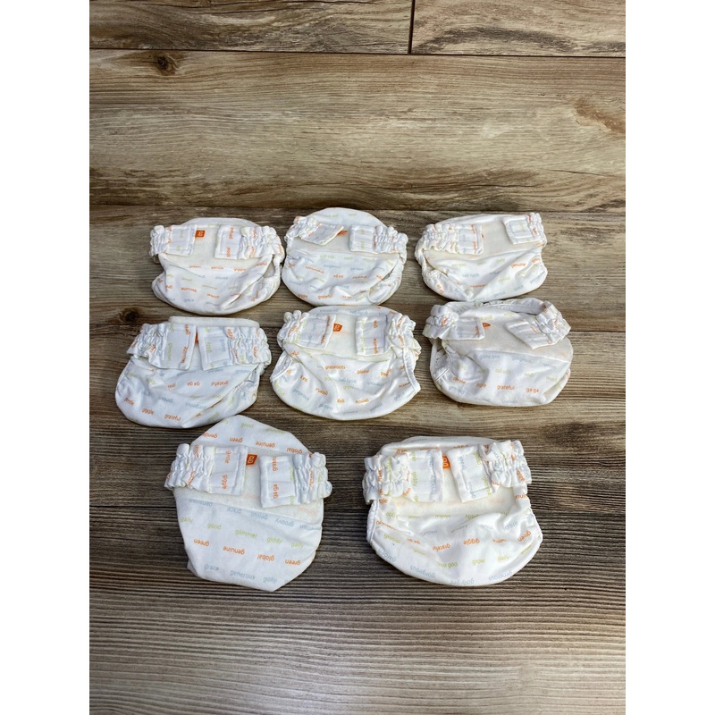 gDiapers Cloths Diapers Ivory Words 8pk sz Newborn