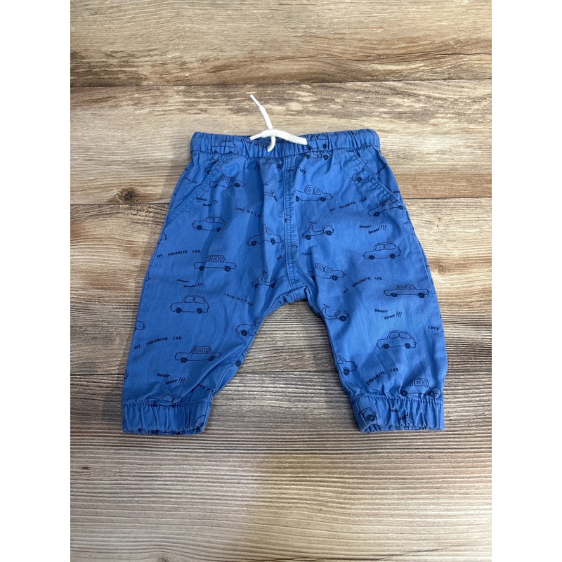 H&M Drawstring Car Print Pants Blue sz 4-6m Blue 3m