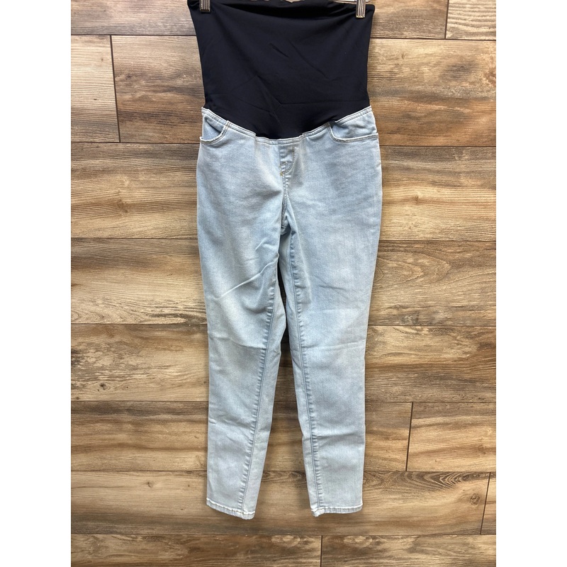 Isabel Maternity Crossover Panel Skinny Jeans Blue sz Small Blue Maternity Small