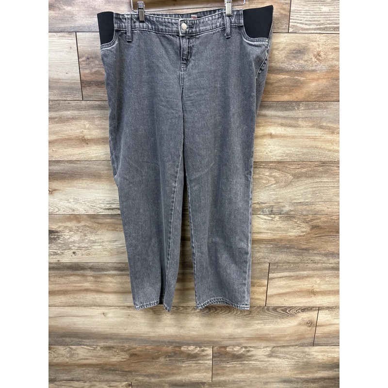 Isabel Maternity Side Panel Relaxed Straight Jeans Grey sz Large Grey Maternity Large