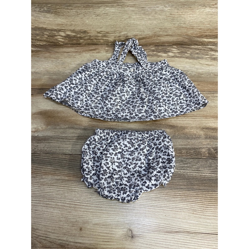 Janie and Jack 2pc Ditsy Floral Top & Bottoms White sz 3-6m White 3m