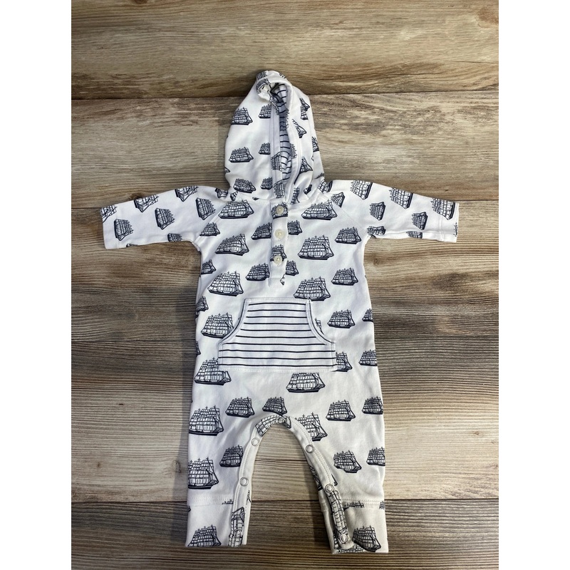 Kate Quinn Tallship Hooded Romper White 0-3m White Newborn Boys