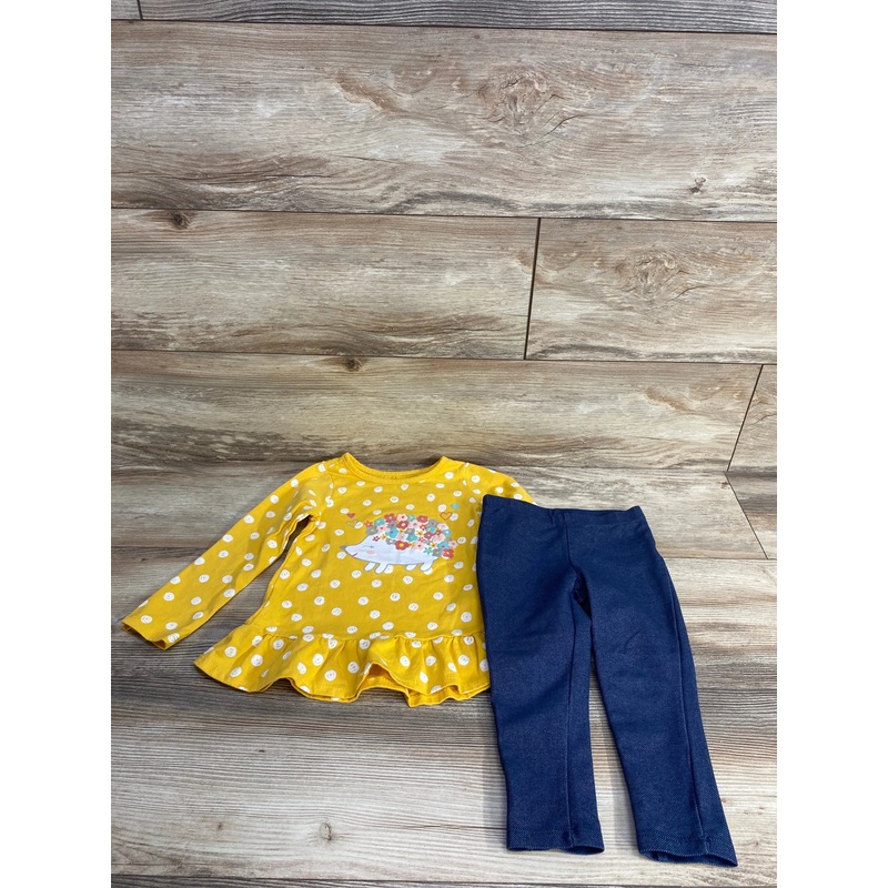 Kids Headquarters 2pc Peplum Shirt & Leggings Yellow sz 3T Yellow 3T
