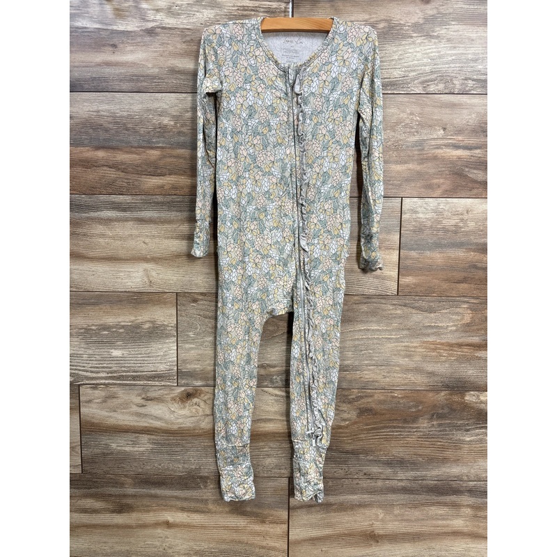 Laree + Co. Floral Ruffle Convertible Zip Footie Green sz 4T Green 4T