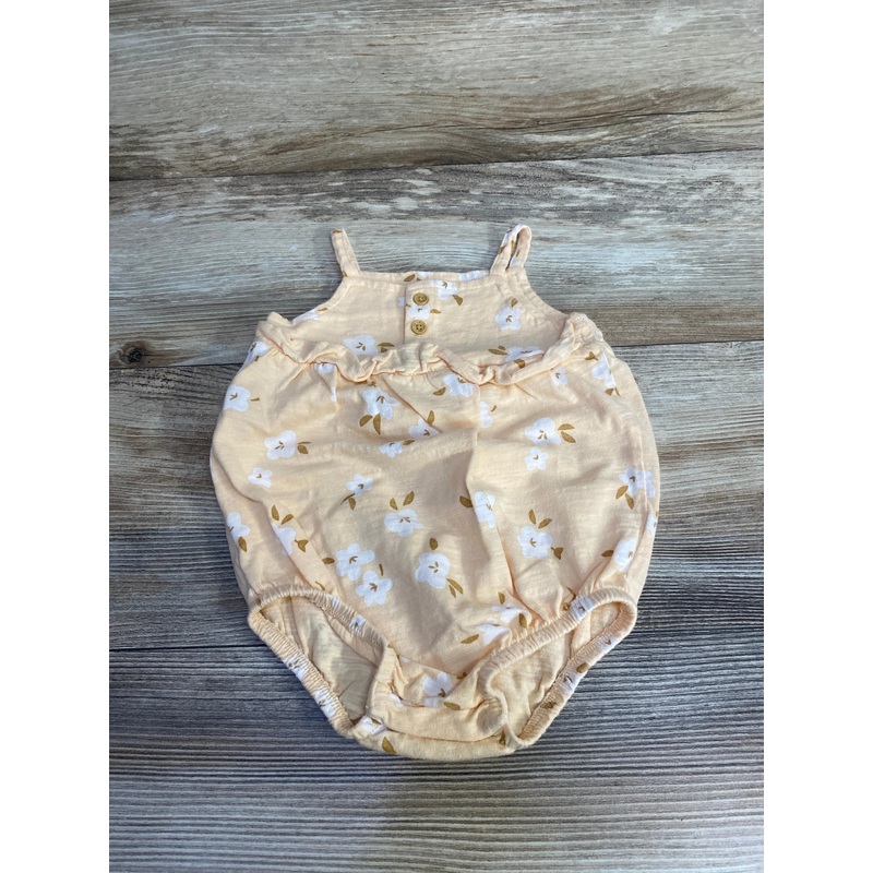 Little Co. Floral Bubble Romper sz 9m Orange 9m