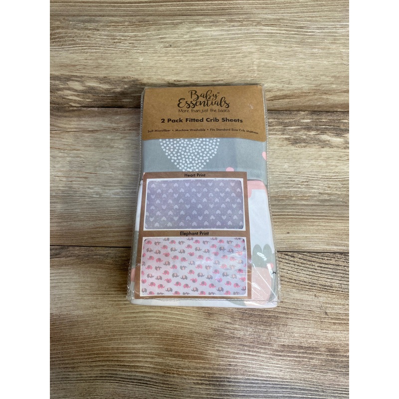 NEW Baby Essentials 2pk Microfiber Fitted Crib Sheets