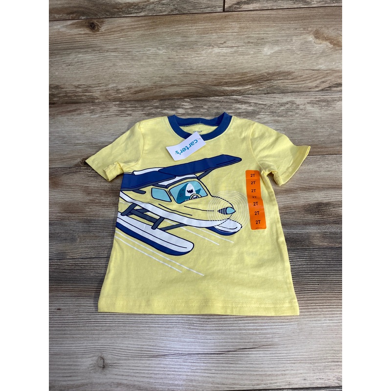 NEW Carter’s Seaplane Graphic T-Shirt Yellow sz 2T