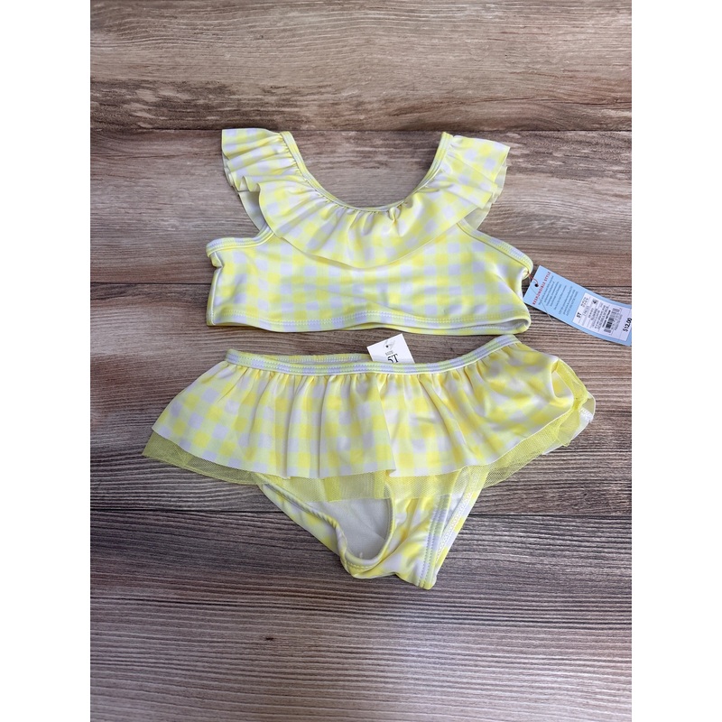 NEW Cat & Jack 2pc Gingham Swimsuit Set Yellow sz 5T Yellow 5T