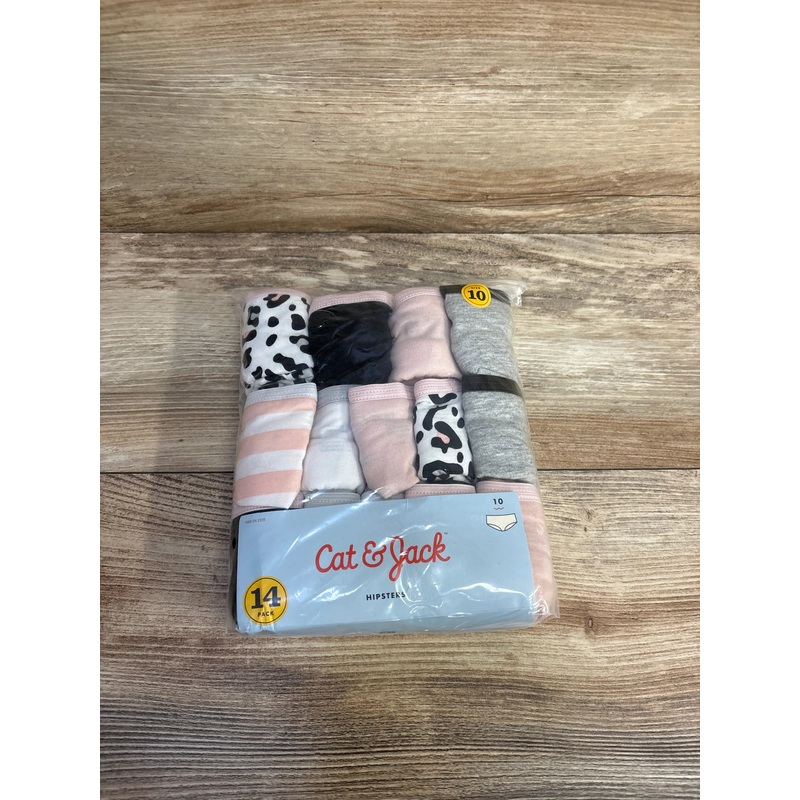 NEW Cat & Jack Girls’ 14pk Hipsters Black/Pink sz 10
