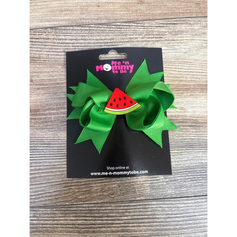 NEW Double Bow w/ Watermelon Applique