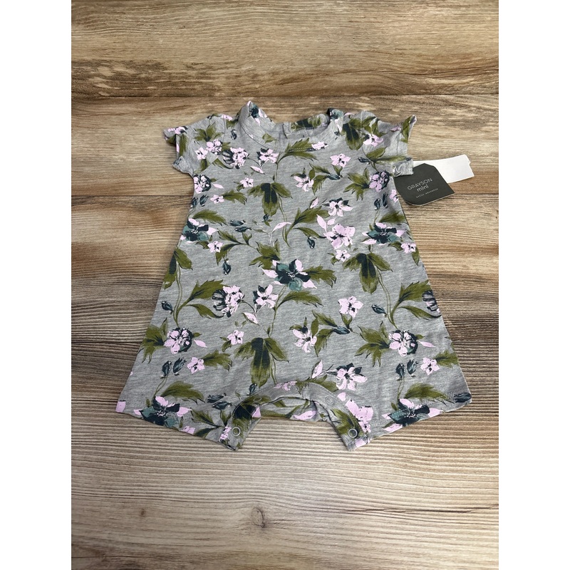 NEW Grayson Mini Floral Shortie Romper Grey sz 6-9m Grey 6m