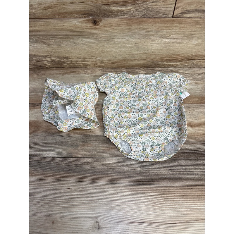 NEW Just One You 2pc Floral Romper & Hat White sz 3m White 3m