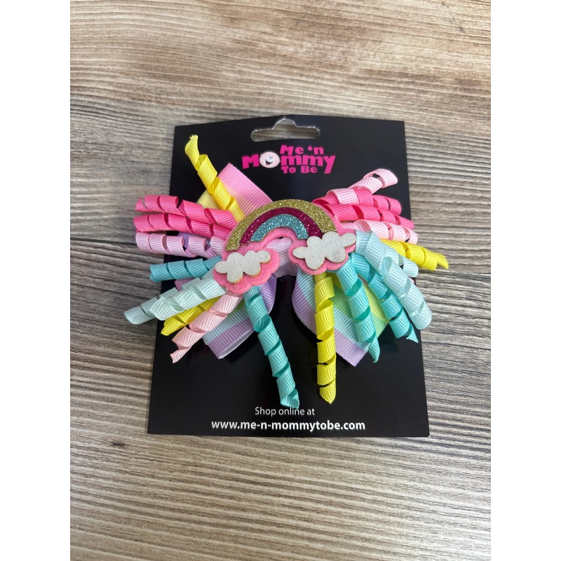 NEW Pastel Korker Rainbow Applique Bow
