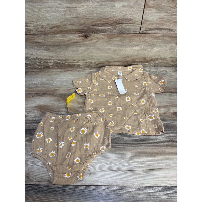 NEW Shein 2pc Floral Shirt & Bottoms Brown sz 2-3T Brown 2T