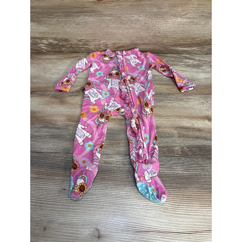 Posh P Unicorn Ruffle Footie Pink sz Newborn Pink Newborn