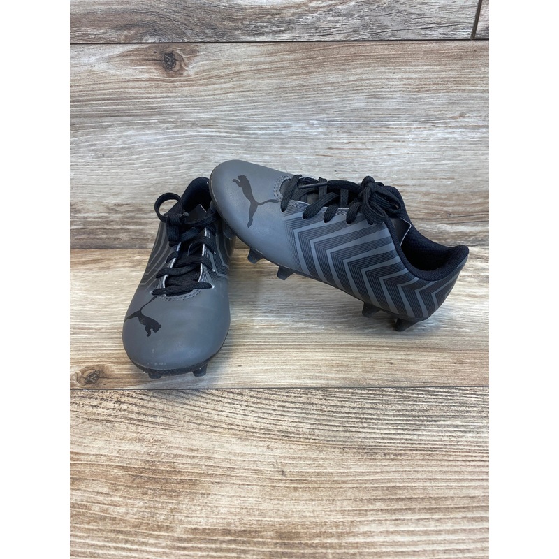 Puma Tacto II FG/AG Jr Soccer Cleats Grey/Black Sz 12c