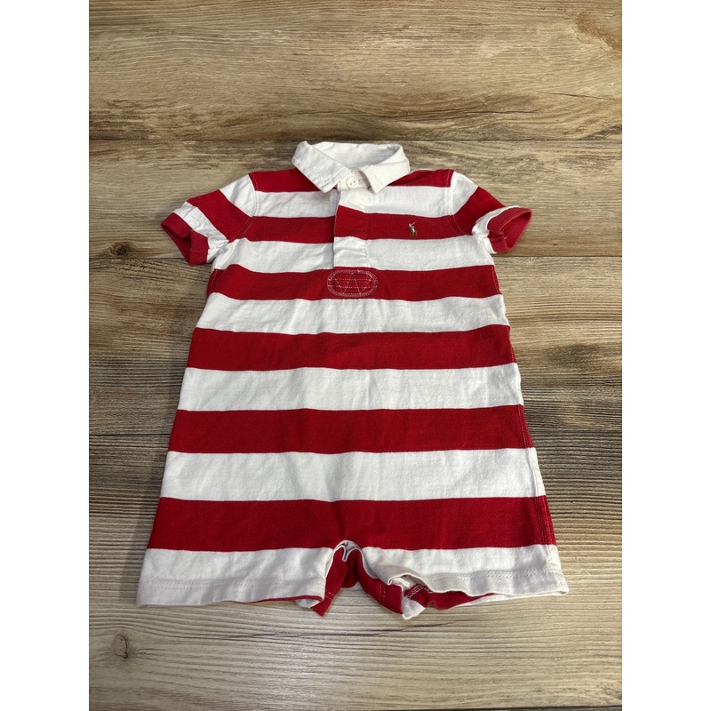 Ralph Lauren Polo Rugby Striped Shortie Romper Red sz 18m Red 18m
