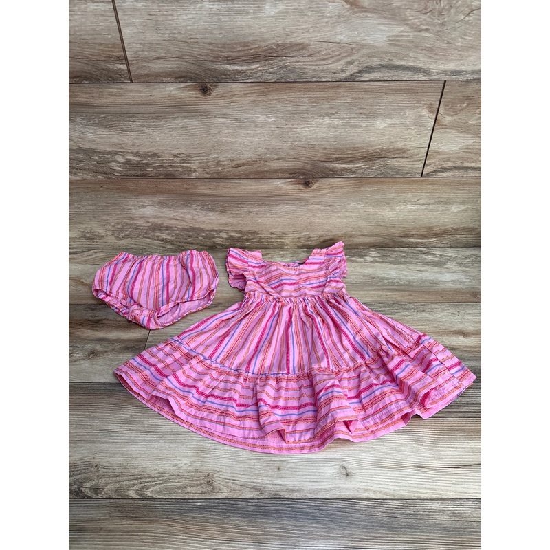 Vince Camuto 2pc Striped Dress & Bloomers Pink sz 24m Pink 24m