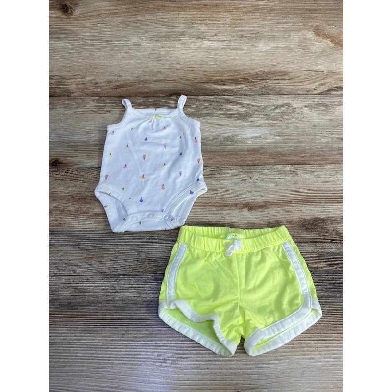 Carter’s 2pc Ice Cream Bodysuit & Shorts White sz Newborn White Newborn