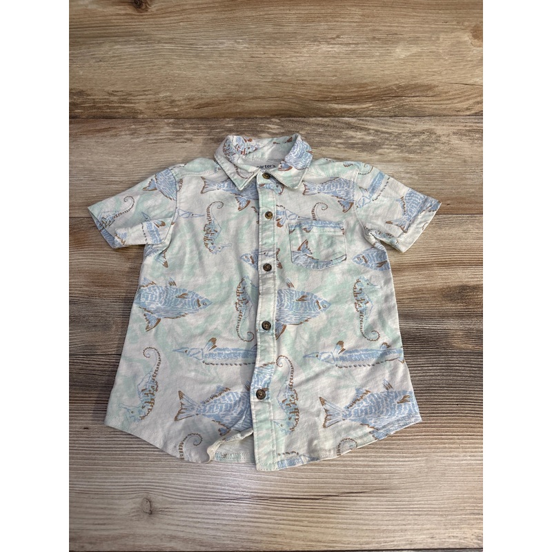 Child Of Mine Sea Horse Button Up Shirt sz 3T Multicolor 3T