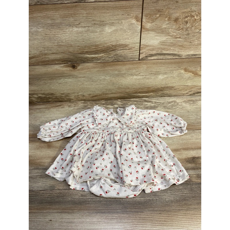 H&M Floral Bodysuit Dress White sz 6m White 6m