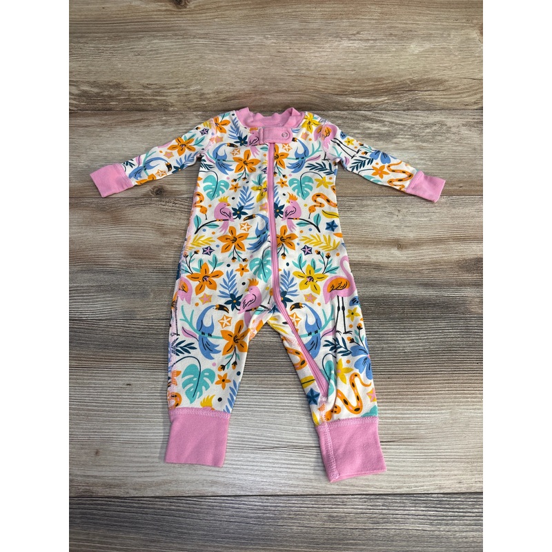 Hanna Andersson Flamingo Floral Footless Sleeper White sz 3-6m White 3m