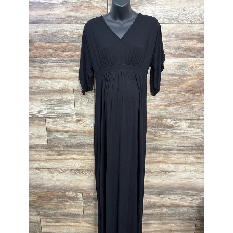 Isabel Maternity V-Neck Maxi Dress Black sz Medium Black Maternity Medium