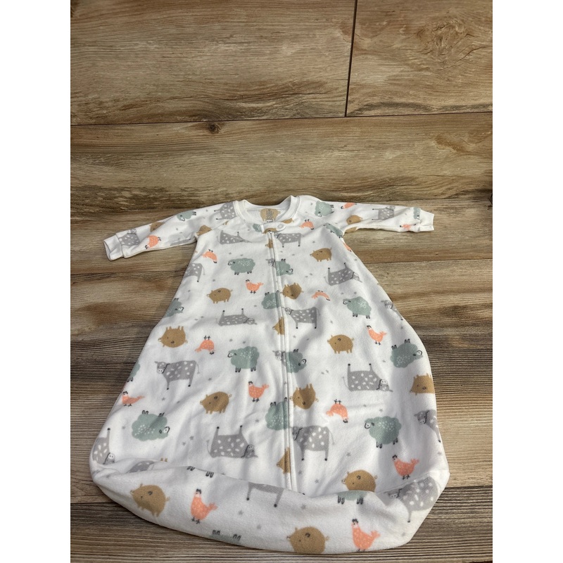 Just One You Animal Print Fleece Sleep Sack White sz 3-6m White 3m