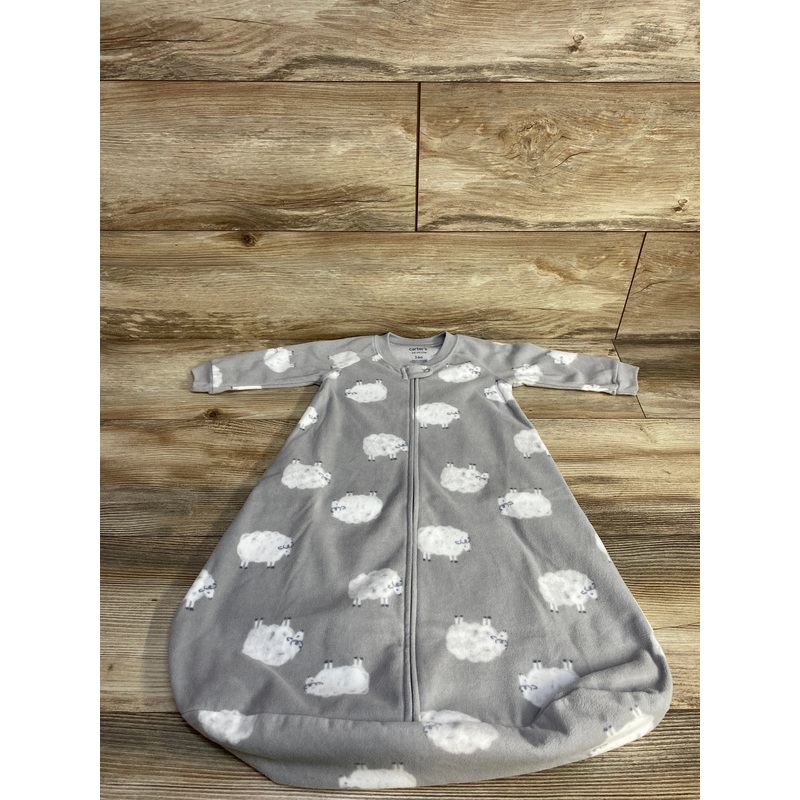 Just One You Sheep Print Fleece Sleep Sack Grey sz 3-6m Grey 3m