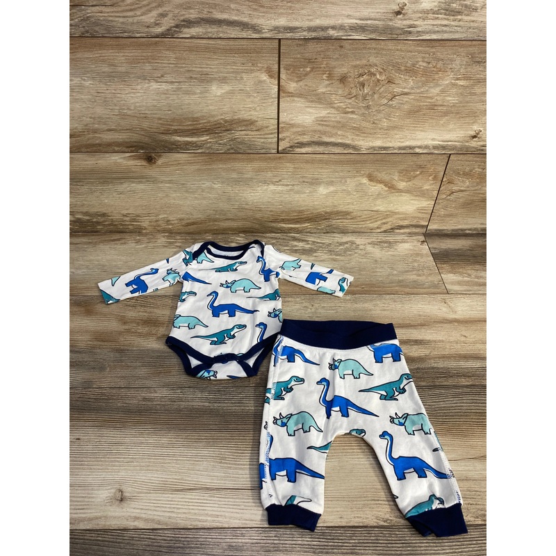 M+A by Monica + Andy 2pc Dinosaur Bodysuit & Pants White sz 0-3m White Newborn