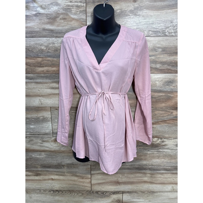 Motherhood Maternity Long Sleeve Blouse Pink sz Small Pink Maternity Small