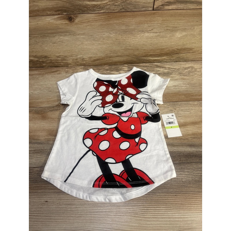 NEW Disney Junior Minnie Mouse Shirt White sz 4T White 4T