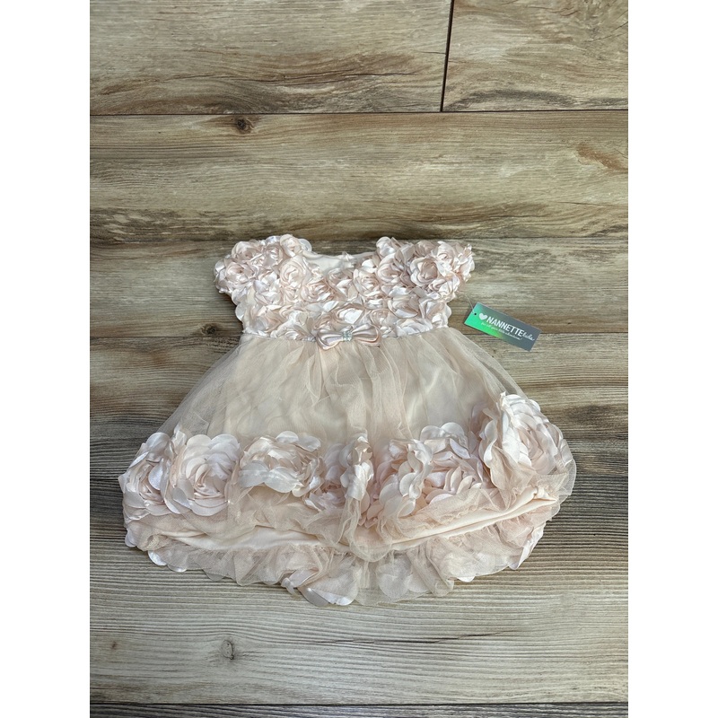 NEW Nannette Baby Rosette Dress Champagne sz 2T 2T