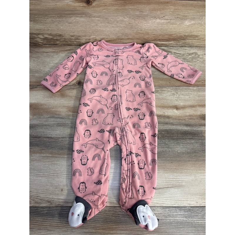 Simple Joys Animal Print Blanket Sleeper Pink sz 6-9m Pink 6m