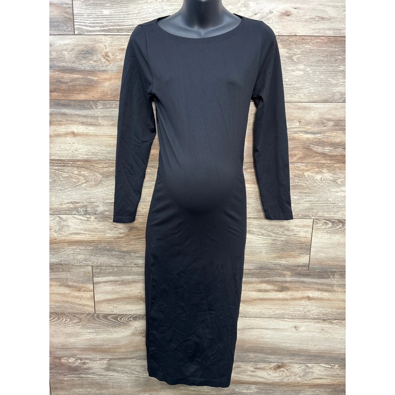 Isabel Maternity Long Sleeve Dress Black sz Medium Black Maternity Medium