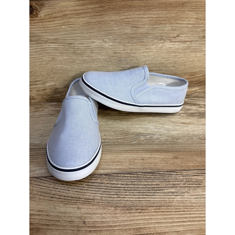 Janie & Jack Oxford Cotton Slip On Sneakers Zen Blue sz 12c