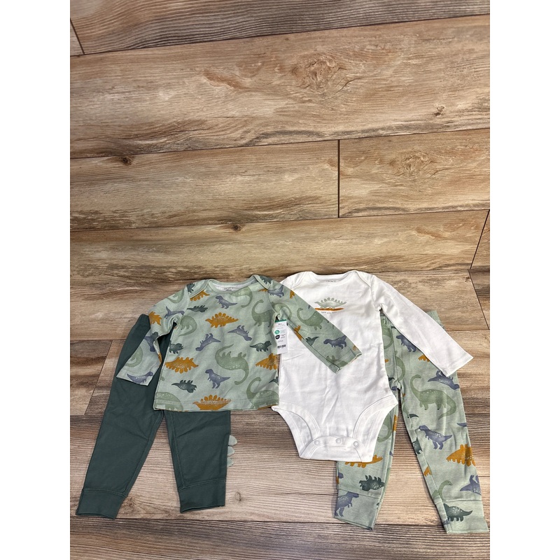 NEW Carter’s 4pc Dinosaur Bodysuit Set Green/White sz 18m Green 18m