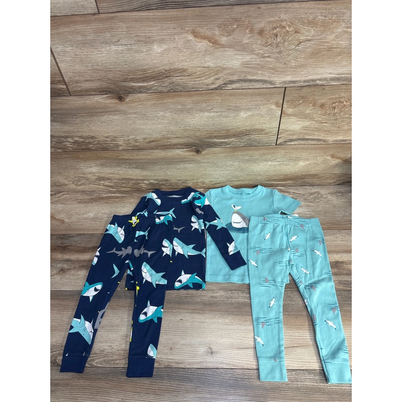 NEW Just One You 4pc Shark Print Pajama Set Navy/Blue sz 18m Blue 18m