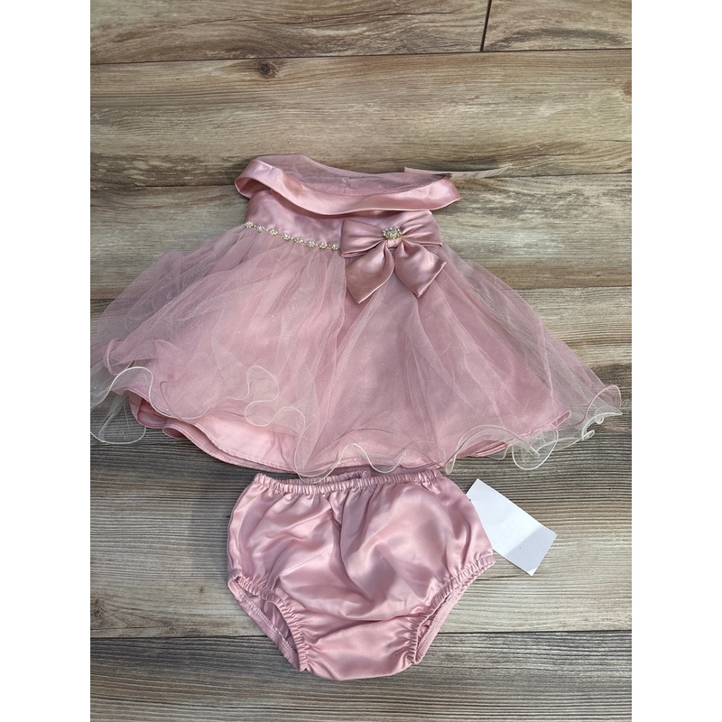 NEW Rare Editions 2pc Tulle Dress & Bloomers Pink sz 18m Pink 18m