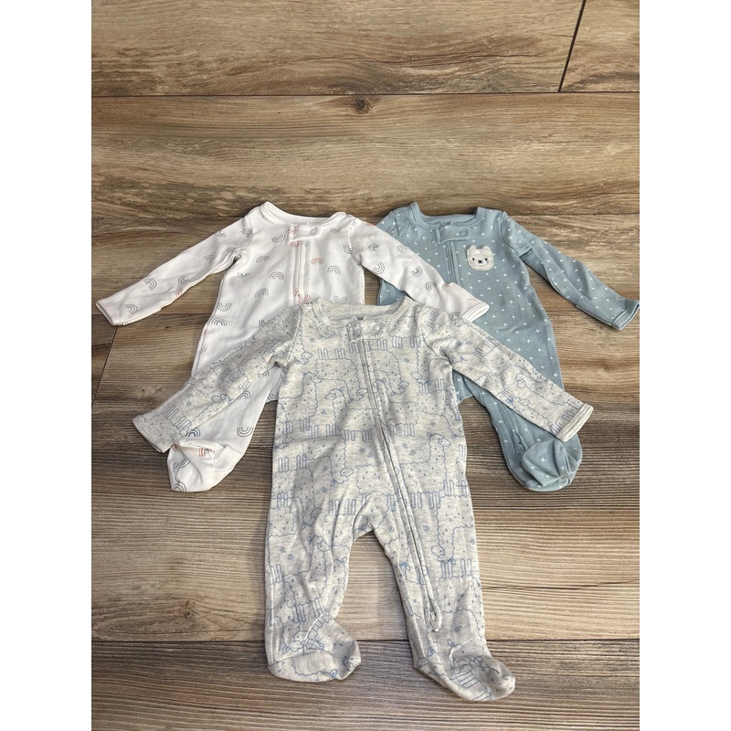 NEW Simple Joys 3pk Sleepers sz Newborn Multicolor Newborn