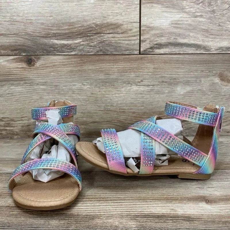 NEW SO Anise Rainbow Memory Foam Sandals sz 13c Pink 13c New