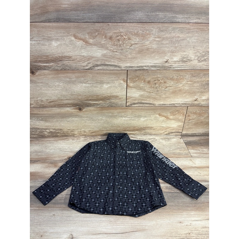 NEW Wrangler Button Down Shirt Black sz 3-4T Black 3T