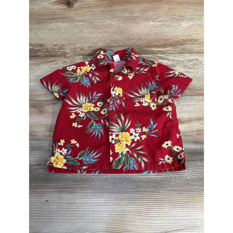 Old Navy Floral Button-Up Shirt Red sz 2T Red 2T