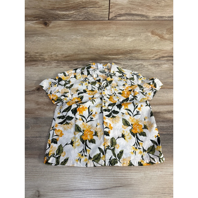 Old Navy Floral Camp Shirt White sz 4T White 4T