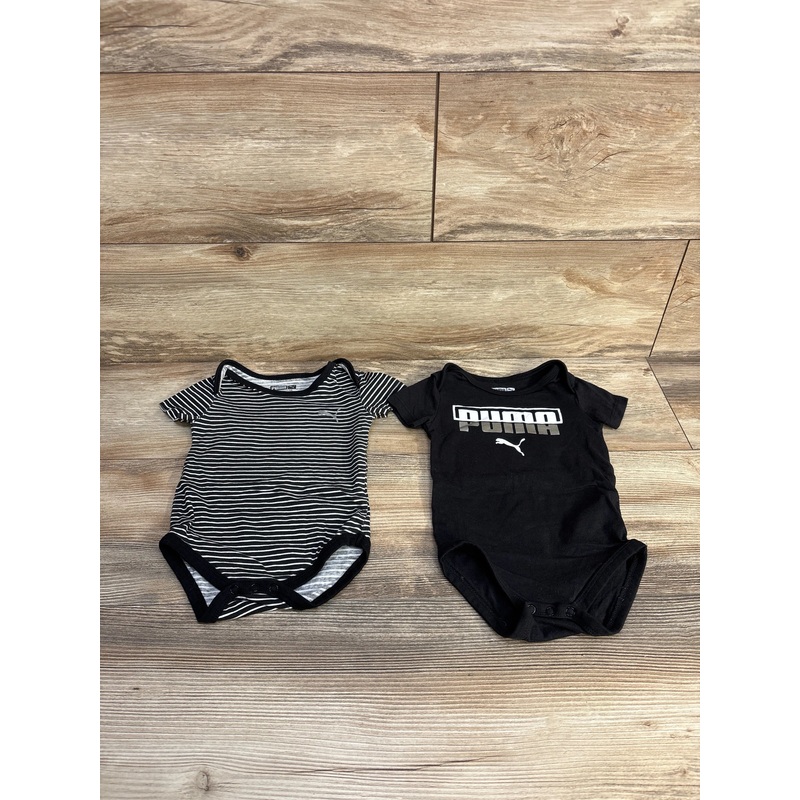 Puma 2pk Bodysuits Black sz 6-9m Black 6m