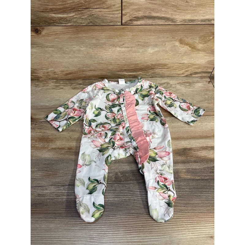 Shein Ruffle Floral Sleeper White sz 0-1m White Newborn