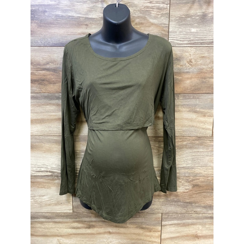 Smallshow Nursing Shirt Green sz Large Green Maternity Large