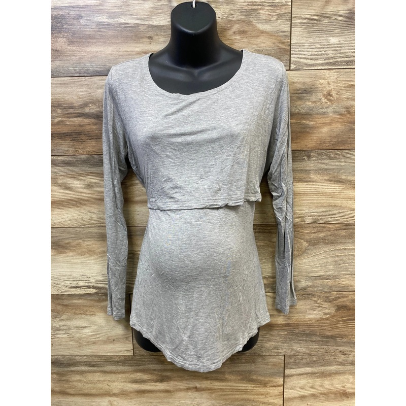 Smallshow Nursing Shirt Grey sz Large Grey Maternity Large