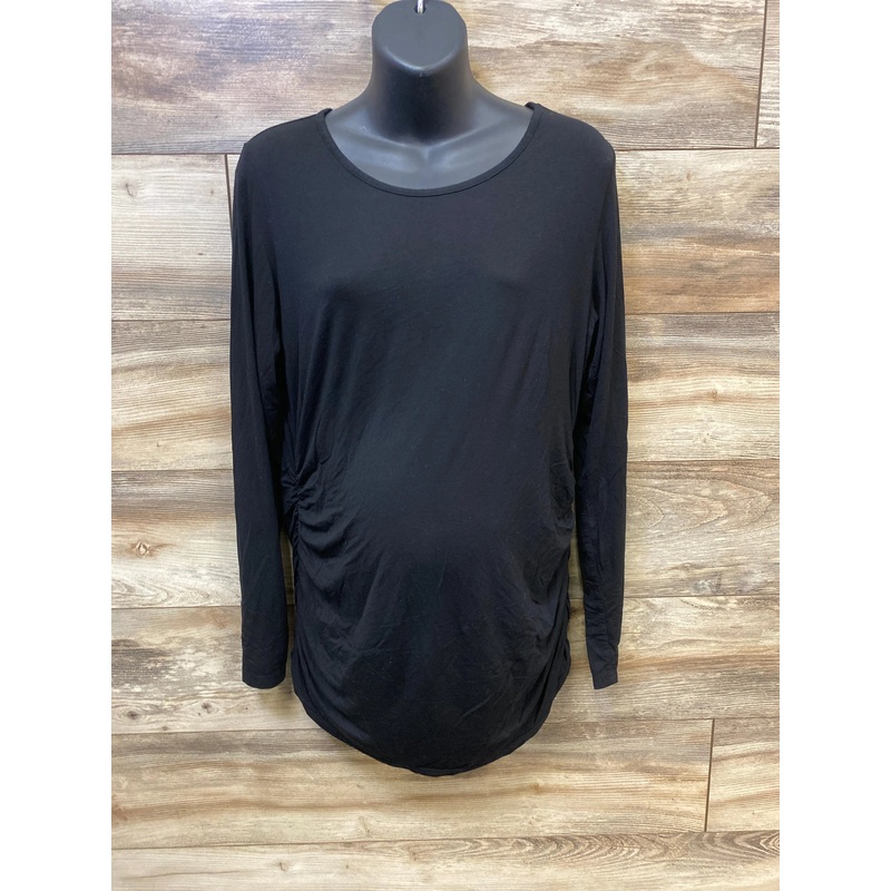 Smallshow Ruched Shirt Black sz Large Black Maternity Large