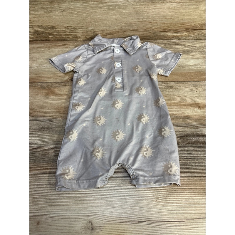 Sweet Sweet Honey Henley Romper Grey sz 18-24m Grey 18m